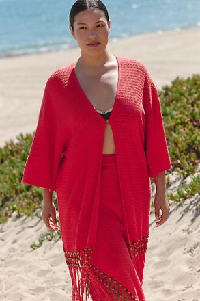 Chinti and Parker Cotton Beaded Fringe Cover-Up