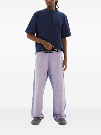 Marni logo-waistband trousers - men - Cotton - 50 - Purple