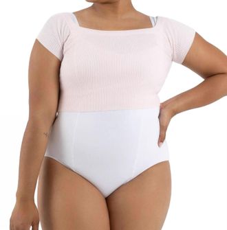 Capezio Ribbed Knit Cropped Sweater In Pink