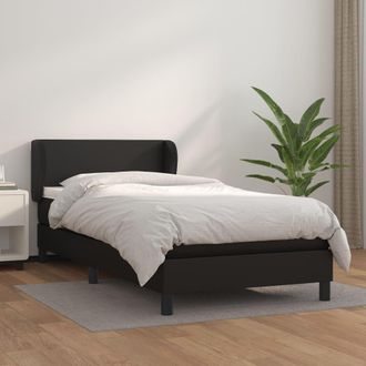 vidaXL Vidaxl - Cama Box Spring Con Colch&oacute;n Cuero Sint&eacute;tico Negro 100x200 Cm