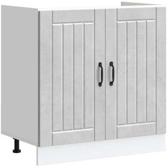 vidaXL Mobile Base Lavello Lucca Grigio Cemento in Legno Multistrato - Vidaxl