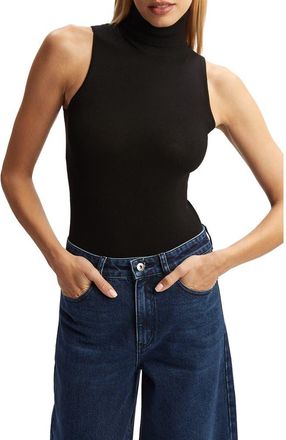 Bardot Turtleneck Sleeveless Bodysuit in Black at Nordstrom, Size X-Large
