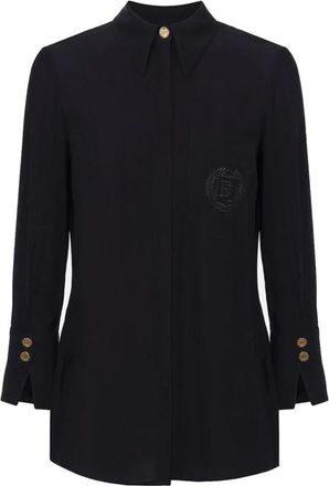 Elisabetta Franchi Zwarte Blouse - Dames - Overhemden - Zwart - L - Overhemden