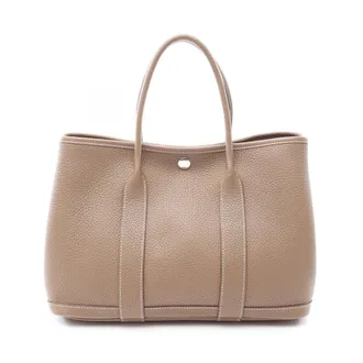 Herm&egrave;s Gray Negonda Leather Handbag Tote Bag (Pre-Owned)