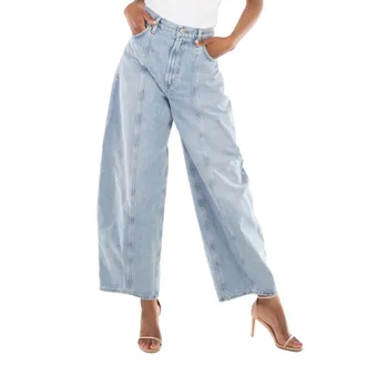 A Gold E Ladies Exposure (Med Wsh Ind) Kristen Wide Leg Jeans, Waist Size 24