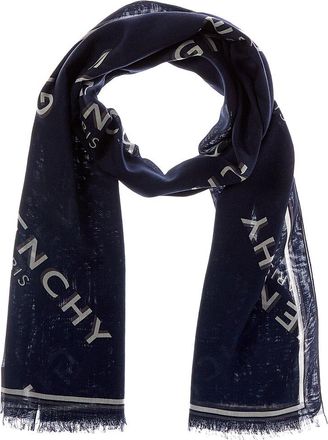 Givenchy Shadow Wool & Silk-Blend Scarf