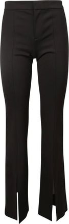 Alice & Olivia Broeken, Dames, Zwart, M, Leer, Walker Slim Front Slit Pants