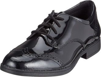 Clarks Girls Sami Walk Derbys, Black Black Patent, 3 UK
