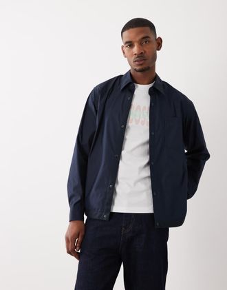 Boss Orange by Hugo Boss Hugo Boss - Camicia oversize grigia con colletto-Grigio