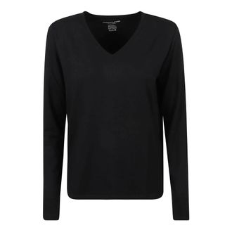 Majestic Filatures Zwarte T-shirts en Polos- Gemaakt in Itali&euml; - Dames - Longsleeves - Zwart - S - Tops