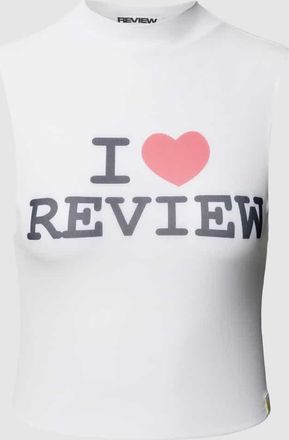 Review Mesh Top mit STAR Print in Weiss, Gr&ouml;&szlig;e XL