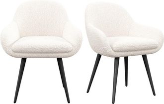 Moloo en tejido rizo Crudo y patas metal negro (x2)