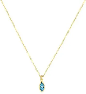 Set & Stones Marquise Birthstone Charm Necklace in Gold /December at Nordstrom