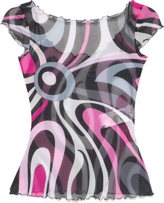 Pucci graphic-print T-shirt - women - Polyamide - 42 - Black