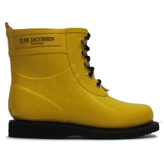 Ilse Jacobsen Rub2 Rubber Womens Ankle Boots - Cyber Yellow - Size:UK 7.5