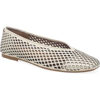 Gentle Souls Willow Perf Ballet Flat in Stone Leather at Nordstrom, Size 7.5