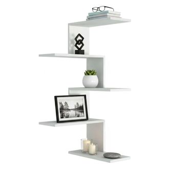 Dmora Dmora - Estanter&iacute;a Galatea, Estante, Estante De Pared, Estanter&iacute;as Multiusos, 52x30h109 Cm, Blanco, Con Embalaje Reforzado