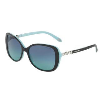 Tiffany & Co. Cobblestone Zonnebril - Dames - Accessoires - Zwart - Maat: 55 MM Polyamide