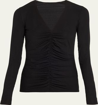 Wolford Pure Ruched Long-Sleeve Top