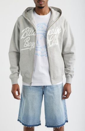 Billionaire Boys Club Script Logo Cotton Fleece Hoodie in Heather Grey at Nordstrom, Size Xx-Large