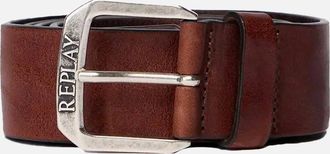 Replay Mens Replay Leather Belts Dark Brown - Size: 105