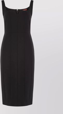 Max Mara cady dress silhouette slit midi square