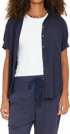 Xirena Channing Cotton Shirt In Dark Navy