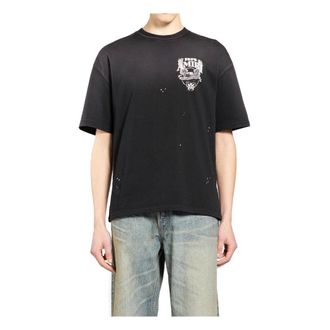Amiri T-Shirts, male, Black, 2XL, Eagle Oversized Tee