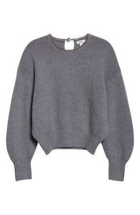 Reiss Nadine Chain Detail Sweater in Grey at Nordstrom Rack, Size Large