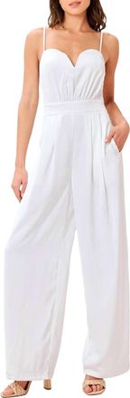 Flying Tomato Elsie Wide Leg Jumpsuit In White