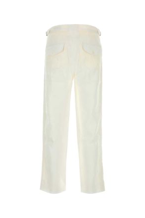 Bode Mens White Linen Salt Pant Pantaloni