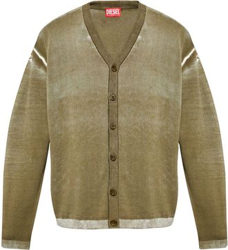 Diesel V-neck cardigan - men - Cotton - S - Green