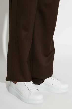 Alexander McQueen Leather Sneakers With Logo, Womens, White