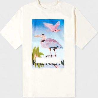 Heron Preston Mens Censored Short Sleeeve Tee Off White - Size X-Small