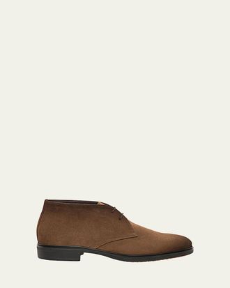 Santoni Mens Easy Suede Derby Shoes