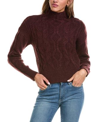 525 america Oversized Cable Funnel Neck Pullover