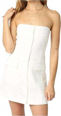 Olivaceous Strapless Mini Dress In White