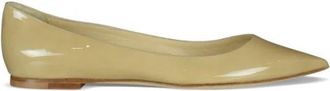 Jimmy Choo London Alina Ballerina - Dames - Ballerinas - Beige - 35 1/2 EU - Leer - Schoenen