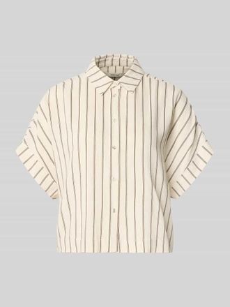 Selected Boxy Fit Leinenbluse mit Allover-Muster Modell VIVA in Ecru, Gr&ouml;&szlig;e 34