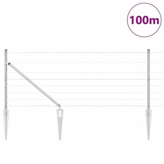 Berkfield Home Modern Field Fence 0.8x100 m Galvanised Steel in Silver