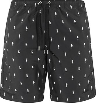 Neil Barrett Beachwear - Heren - Strandmode - Zwart - M - Polyester - Badmode