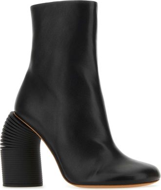 Off-white Womens Black Leather Spring Ankle Boots Blkblk Stivali