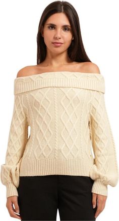 A|X Armani Exchange Pullover met ronde hals - Dames - Ronde hals truien - Beige - L - Wol - Truien & Vesten