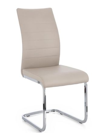 BIZZOTTO Juego de 4 sillas de comedor de piel sint&eacute;tica, marr&oacute;n