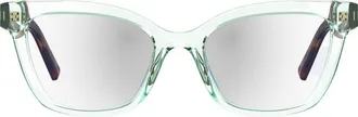 Kate Spade New York joanie 52mm reading glasses in Transparent Green/Havana at Nordstrom, Size +2.50