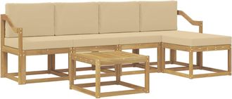 vidaXL Conjunto De Sof&aacute;s De Exterior 6 Uds. Y Beige Vidaxl