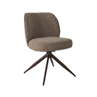 Mobili Rebecca Set de 2 sillas de sal&oacute;n en poli&eacute;ster acero marr&oacute;n 81,5x53x63