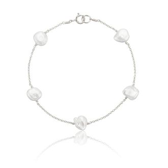 Lily & Roo Silver Five Baroque Pearl Bracelet