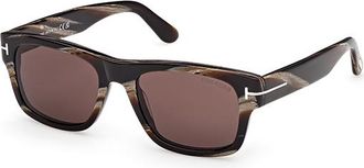 Tom Ford Smith-02 Brown Square Mens Sunglasses FT1303 64E 53