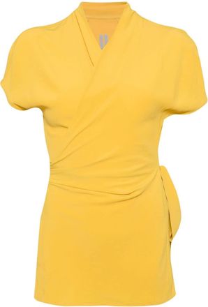 Rick Owens Laura crepe wrap blouse - women - FSC Acetate/Silk - 40 - Yellow